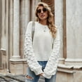 thumbnail image 4 of Herrnalise Women's Knitted Crop Tops Short Long Sleeve Wide Sleeve Fashionable Knit Sweater Pullover Jumper Sweaters, 4 of 7