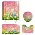 thumbnail image 6 of Clearance!4 Pcs Easter Shower Curtain Set,Shower Curtain with Waterproof Non-Slip Rug,Toilet Lid Cover and Bath Mat,Happy Easter Shower Curtain Sets for Bathroom, 6 of 6