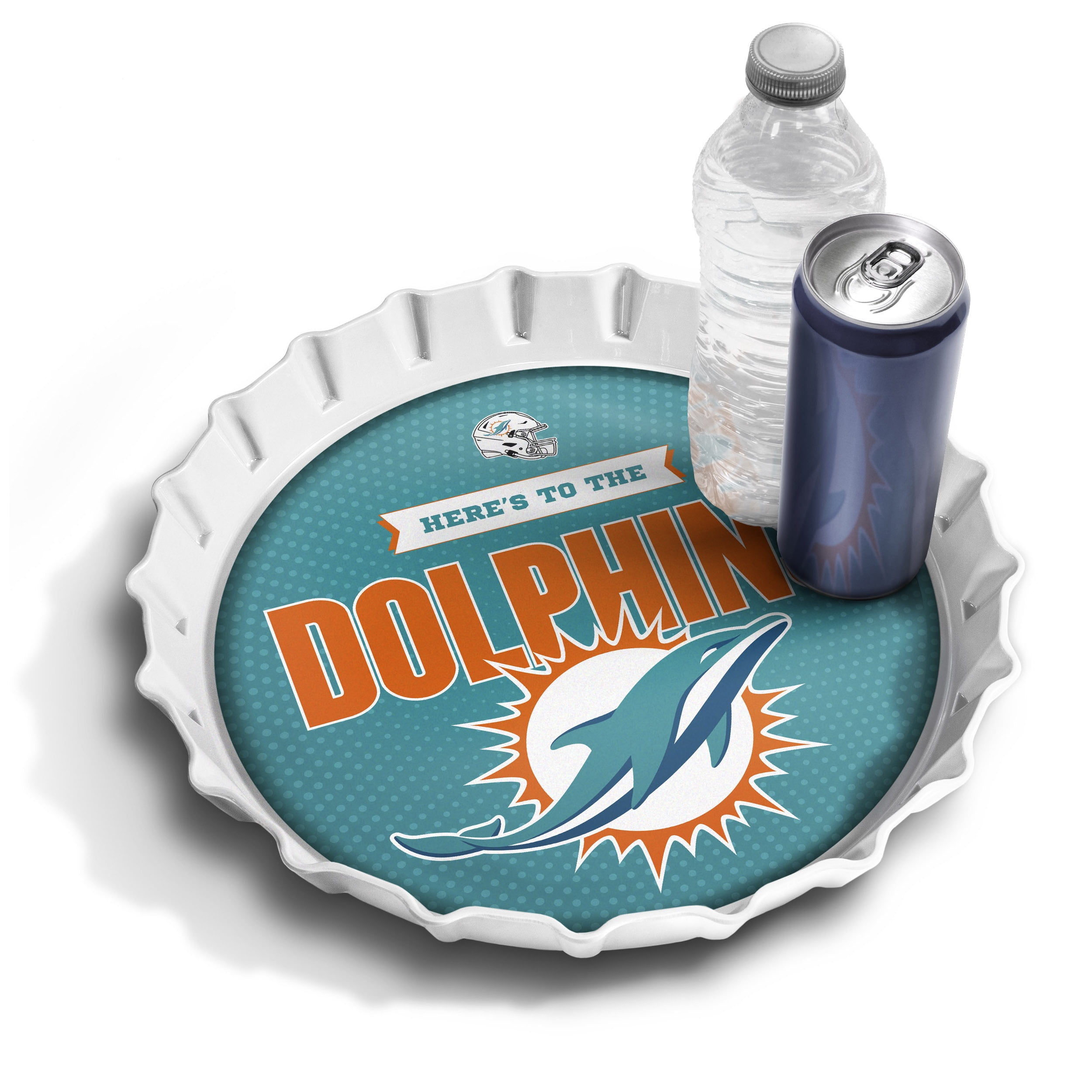 YouTheFan NFL Miami Dolphins Bottle Cap Serving Tray