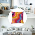 thumbnail image 5 of PIKWEEK Akame Retro 70s Pink and Orange Swirls Throw Pillow Covers Cozy Square Throw Pillow Case Home Decorative for Bed Couch Sofa Living Room Cushion Cover 18inchX18inch,Geometric, One Size White, 5 of 7