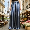 thumbnail image 2 of Mujeres Estiramiento Satén Pantalones Impresos Casual de Moda Longitud Regular para Primavera Verano, 2 of 8