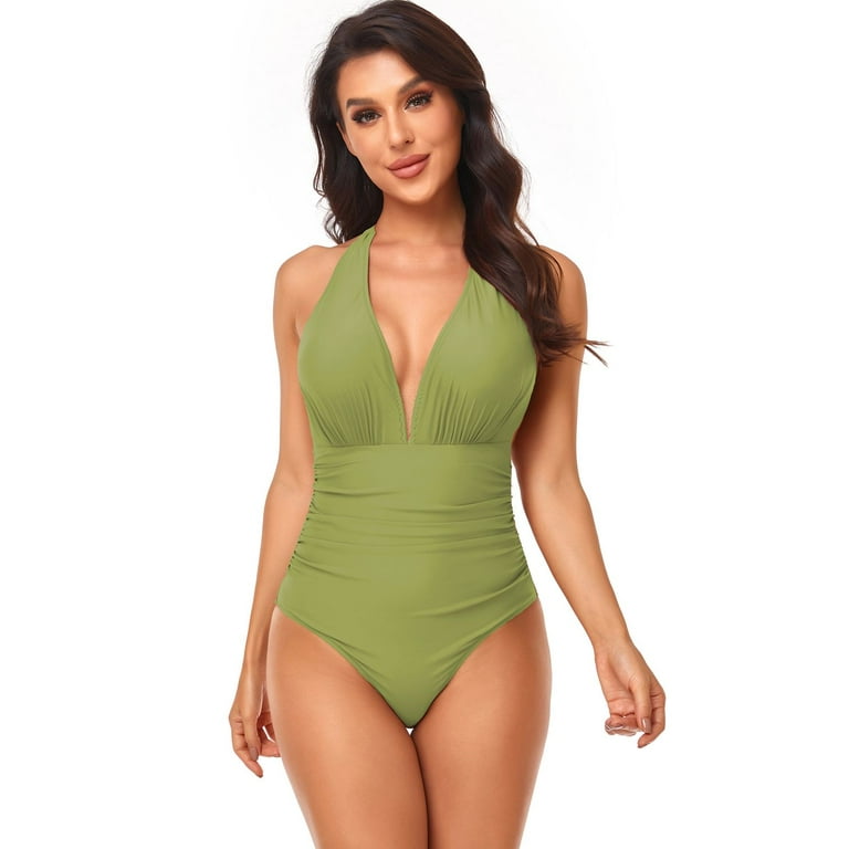 18+ Olive One Piece Swimsuit