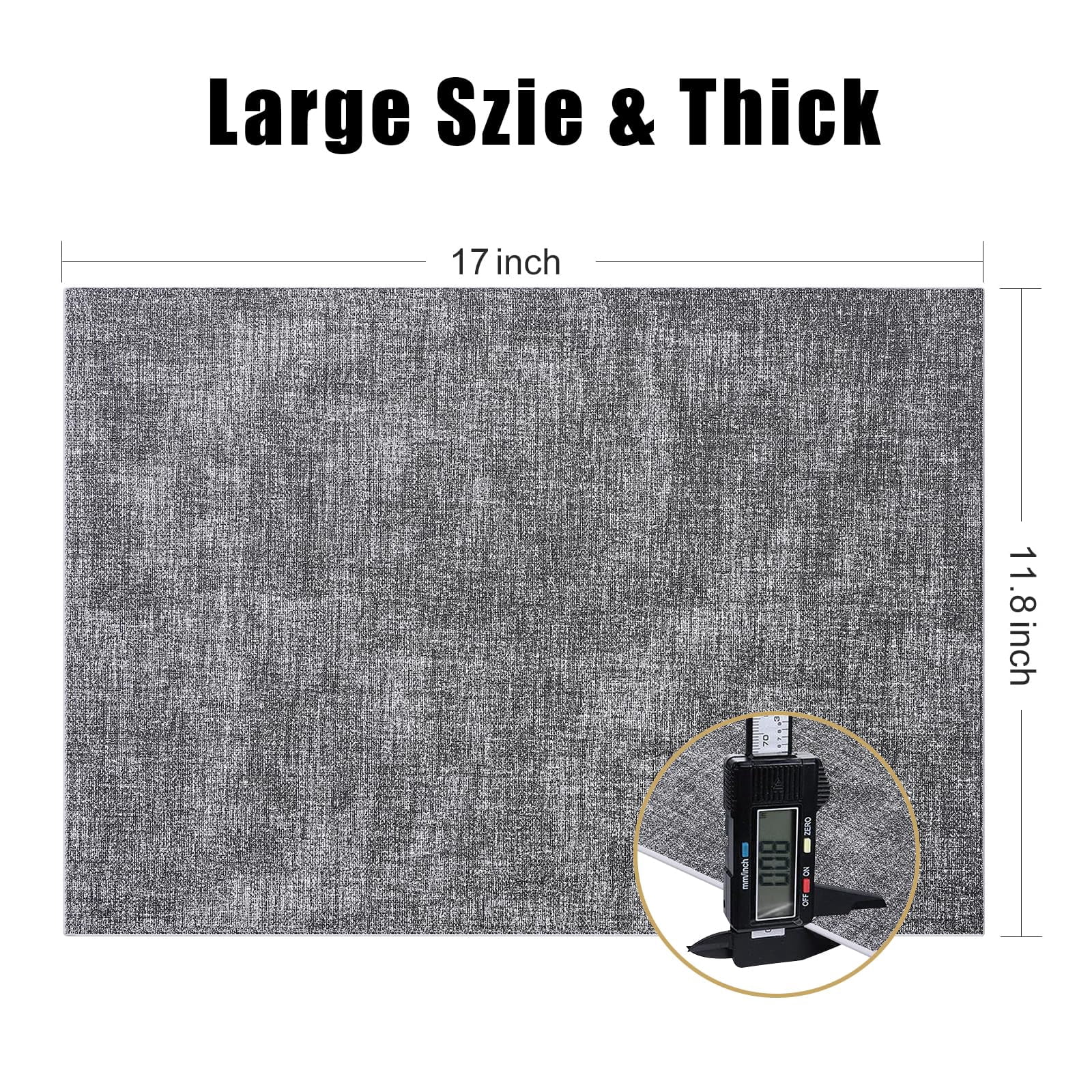 decorUhome Placemats Set of 6, Heat Resistant PU Faux Leather Table Mats, 11.8" x 17", Black & White