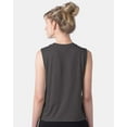 thumbnail image 3 of Alternative B31212594 Women Cotton Jersey CVC Go-To Crop Muscle Tank Top, Dark Heather Grey - Medium, 3 of 5