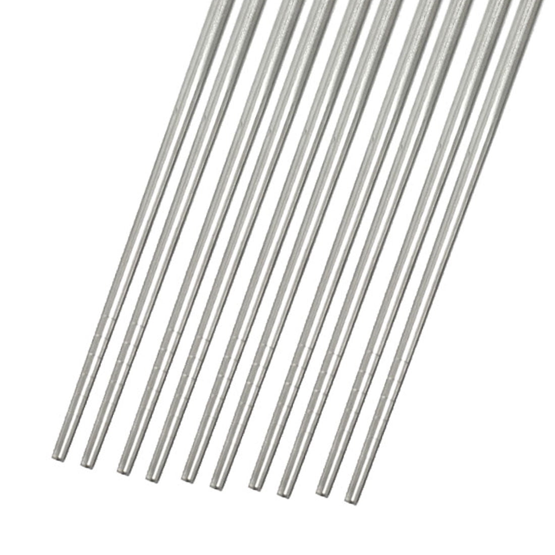 Unique Bargains Flower Pattern Silver Tone Stainless Steel Kitchen Chopsticks 5 Pairs