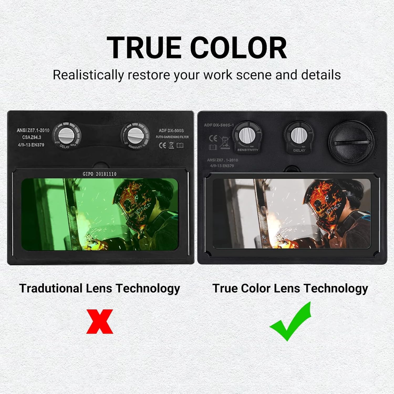 Ramsay's Expression Welding Helmet Auto Darkening True Color Solar Powered Auto Darkening Welding Welder Mask Hood Helmets