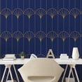 thumbnail image 2 of Ambesonne Art Deco Peel & Stick Wallpaper for Home, Navy Simple Vintage Motif, 13"x36", Navy Blue and Sand Brown, 2 of 5