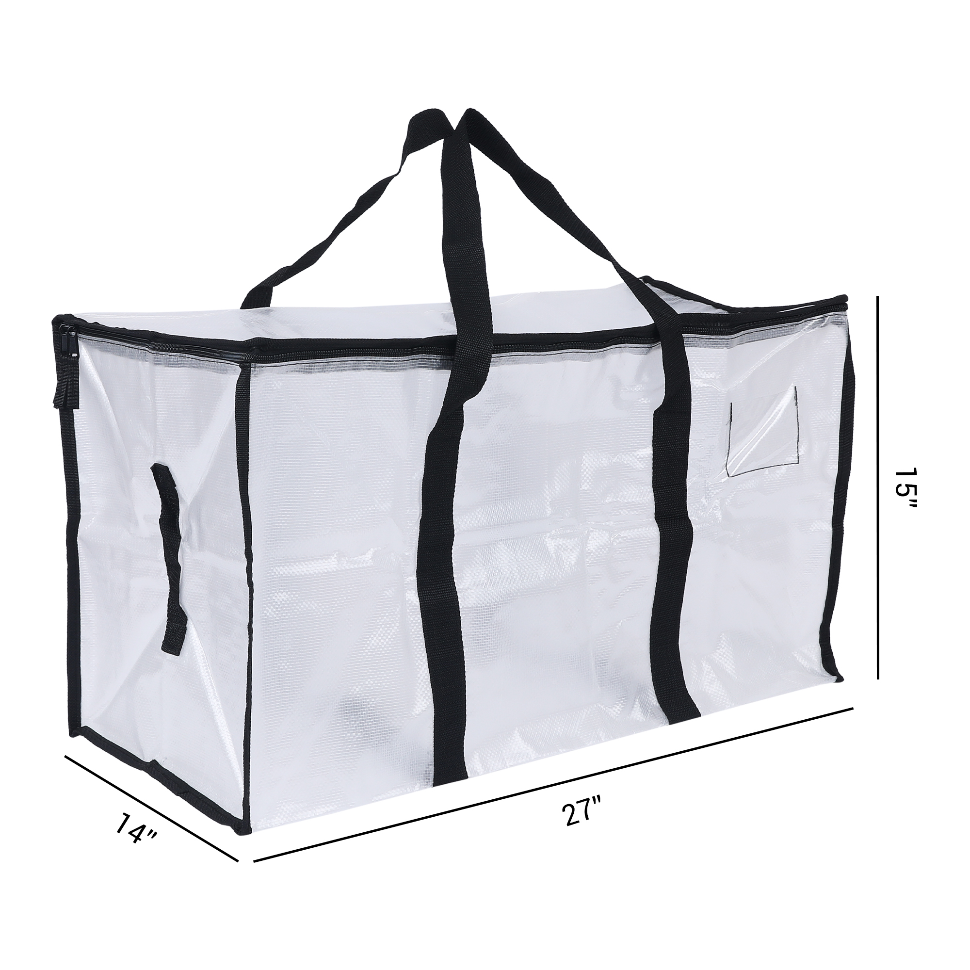 Unique Bargains 1 Pack Clothes Storage Bags Moving Bags Clear 27*14*15in