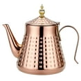 thumbnail image 1 of SANQIAHOME 1.2L(40oz) Stainless Steel Hammer Patterned Teapot With Removeable Infuser,Loose leaf cover,Copper, 1 of 12