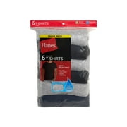Hanes T-Shirt, 6-Pack, Moisture-Wicking T-Shirt Undershirts, Black/Grey/Blue