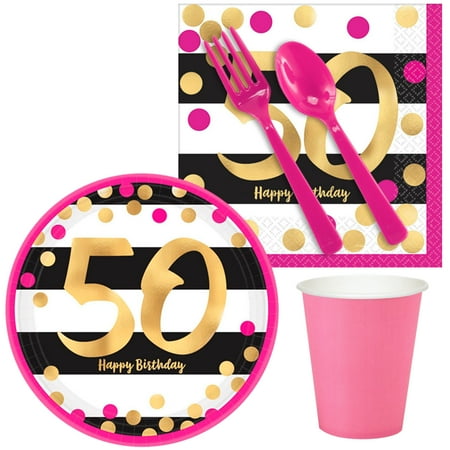 - Pink & Gold 50th Birthday Snack Pack for 16
