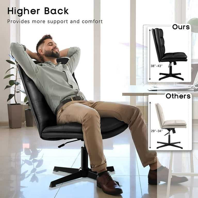 LEMBERI Fabric Padded Desk Chair No Wheels, Armless Wide Swivel,120°  Rocking Mid Back Ergonomic Computer Task Vanity Chairs for Office, Home,  Make
