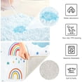 thumbnail image 2 of SKYSONIC Toilet Bathroom Rugs Sets 2 Piece, Cute Cloud Rainbow Soft Absorbent Fluffy Toilet Mat Set Non-Slip Rubber Backing Bath Mats for Bathroom,23.6"x15.7"+17.3"x13.4", 2 of 7