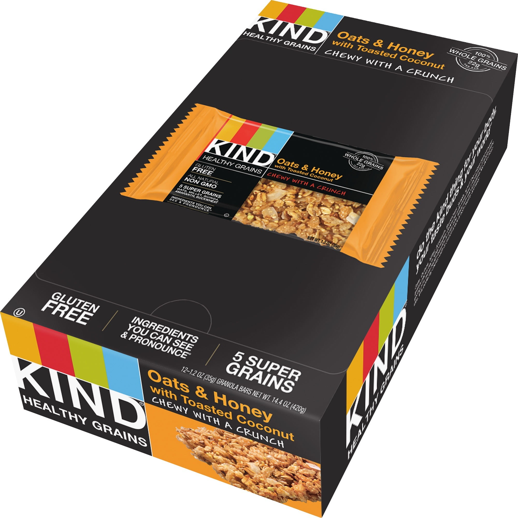 KIND, KND18080, Oats/Honey Toasted Coconut Grains Bar, 12 / Box