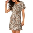 thumbnail image 2 of Vsdgher Motif Indien Paisley1 Chemise de Nuit à Manches Courtes Col Rond Mignonne Robe de Nuit Confortable, 2 of 6