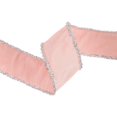 thumbnail image 4 of LaRibbons 2 1/2" Wired Dupioni Ribbon w / Lurex Trim | Pink/Silver | 10 Yard Roll, 4 of 7