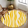 thumbnail image 2 of Round Rugs 5Ft, Yellow Round Area Rug Washable Indoor Throw Carpet, Stripes Modernism Abstract Geometric Soft Non Slip Circle Rug for Cabinet Bathroom Home Decor Aesthetic, 2 of 8