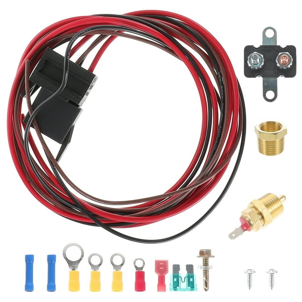 Hemoton Fan Kit Switch Relay Thermostat Electric Cooling Wiring Temperature Sensor Radiator Car