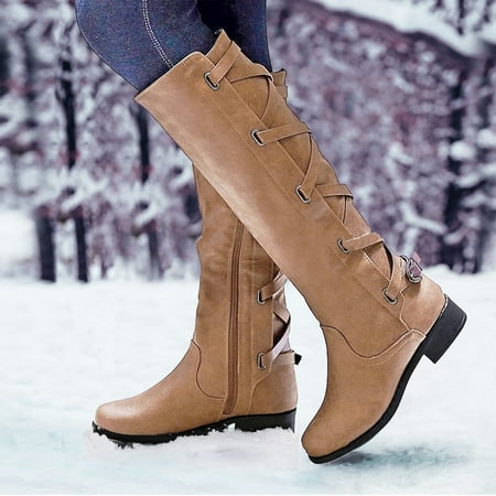 

Gubotare Sorel Boots Womens Ankle Boots Slip on Cutout Pointed Toe Snakeskin Stacked Mid Heel Bootie Khaki 8.5