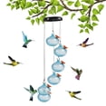 thumbnail image 2 of Wind Chime Hummingbird Feeder, 70cm Hanging Bird Feeder for Garden Yard Patio, Plastic Decorative Feeder with Bell Chimes, Attracts Hummingbirds, Easy to Fill and Clean, Outdoor Bird Feeding Station, 2 of 6
