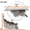 thumbnail image 3 of 2pcs 0-90-180 Degree Self-locking Folding Hinge Table Legs Silver Folding Coffee Table Furniture Hardware Cabinet Hinge, 3 of 5