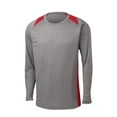 thumbnail image 5 of Sport-Tek Long Sleeve Heather Colorblock Contender Tee-4XL (Vintage Heather/ True Red), 5 of 6