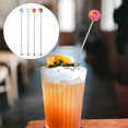 thumbnail image 2 of 6pcs Donut Swizzle Stick Cocktail Drink Stirrer, Reusable Stainless Steel Beverage Stirrers For Coffee, Tea, Cocktails, Assorted Colors, 7.87 Inches, 2 of 5