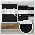 thumbnail image 7 of Woven Trends Two-Tone Window Curtain Tier Pair & Valance Set, Double Layer Small Window Curtains for Kitchen, Living Room and Kitchen, Black/White, 58" x 36" Tier Pair & Valance Set, 7 of 7