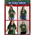 thumbnail image 2 of Anbech Christmas Trees Women Shirt Plus Size Graphic Top It's Fine Letter Short Sleeve Tshirt, 2 of 10