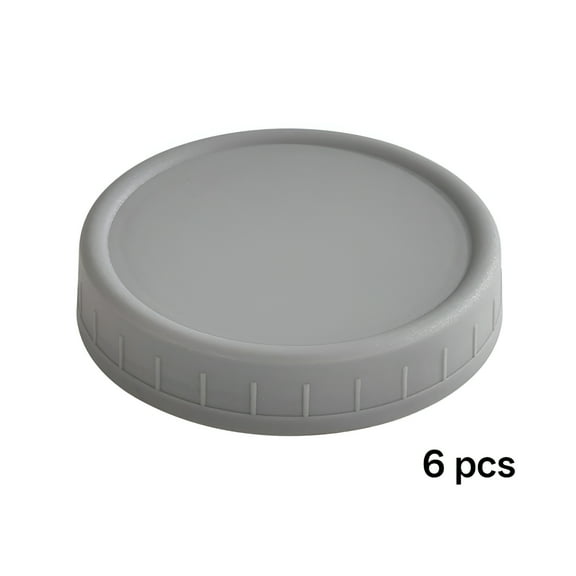 ACDANC 6 Pack Gray Mason Jar Lids with Silicone Rings,Wide Mouth Canning Lids for Ball & Kerr and More,86Mm Mason Jar Lids Ball Wide Mouth Lids