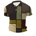 thumbnail image 5 of JLFKNG Summer Mens Polo Shirts Short Sleeve Polo Shirts For Men Classic Plaid Printed Casual Slim Fit Shirt Tops Buttons Up Comfy Mens Clothes, 5 of 5