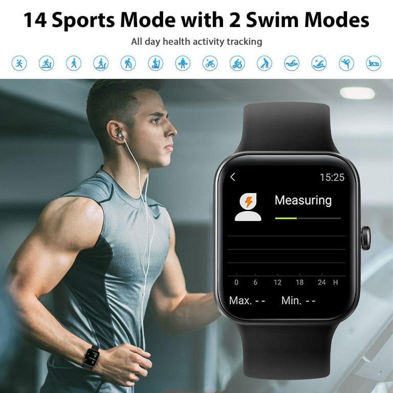 Smart Watch Fits for Android and iPhone, EEEkit Fitness Health Tracker  Waterproof Smartwatch for Women Men 