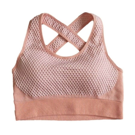 

Women s Sports Bra Posture Corrector Underwear Cross Back Yoga Mesh Seamless Crop Top for Fitness 3 Sizes S PinkOrange