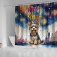 thumbnail image 4 of Happy New Year with Yorkshire Terrier Fireworks Holiday Xmas Winter 2025 Shower Curtain Yorkie Dog Lover Gifts Waterproof Bathroom Bathtub Curtain - 00025, 4 of 5