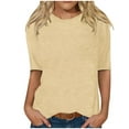 thumbnail image 2 of Women's Lightweight Soft Comfy Casual 3/4 Sleeve T-Shirts Strechy Round Neck Cute Tunic Tops Basic Tees Blouses Business Work Tee Top, 2 of 5