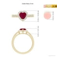 thumbnail image 5 of ANGARA Natural Heart-Shaped Ruby Halo Ring with Diamond Accents in 14K Yellow Gold for Women (Size-6mm) | July Birthstone, Birthday, Anniversary, Jewelry Gift for Women | Natural Ruby Ring, 5 of 9