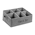thumbnail image 2 of Organizador de refrigerios, cesta de tela para exhibir alimentos, contenedor de almacenamiento de 6 compartimentos, estación de refrigerio, decoración gris, 2 of 8