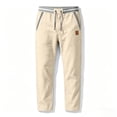 thumbnail image 5 of Homeyce Men's Lightweight Linen Jogger Pants with Elastic Waist Drawstring Wide Leg Pants with Pockets Cotton Linen Long Pants Summer Beach Vacation Yoga Casual Linen Dress Trousers,Brown M, 5 of 5