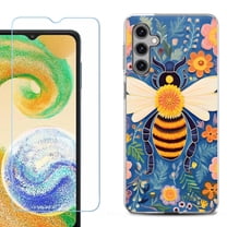 For Samsung Galaxy A16 5G Phone Case Cover, Shockproof Case with Tempered Glass Screen Protector, by OneToughShield - Bee Flower