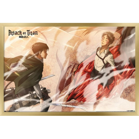 Attack on Titan - Wind Wall Poster, 14.725" x 22.375", Framed