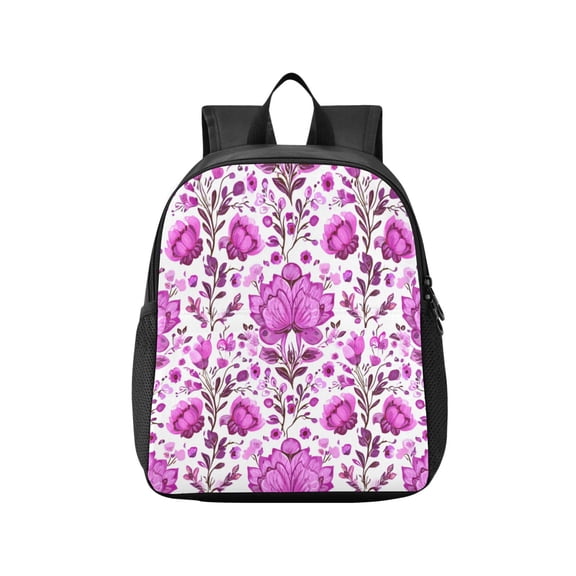 Toddler Backpack Pink Purple Lotus Waterproof Lightweight Backpack Casual Mini Daypack for Daycare & Travel
