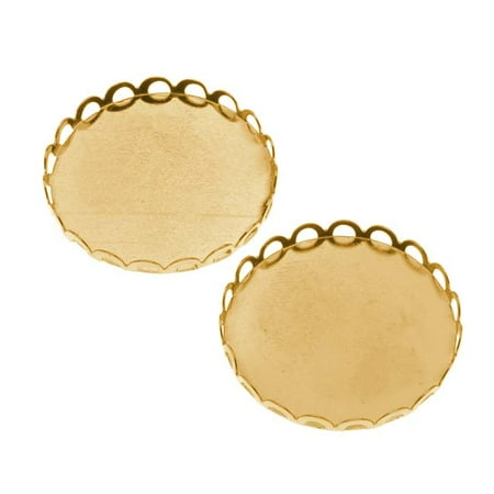 - Gold Tone Round Bezel Cup Cabochon Setting 26mm (2)