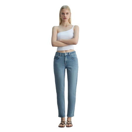 LTB Jeans Rebecca Tapered Leg High Waist Jean Trousers Women s Pants | 28 - MID BLUE