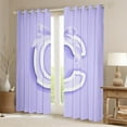 thumbnail image 2 of Erosebridal Initial C Letter Curtains and Drapes (52x63), Princess Bow 30%-50% Blackout Curtains for Bedroom, Purple Monogrammed Curtains for Living Room, Window Curtains Room Decor, 2 of 6
