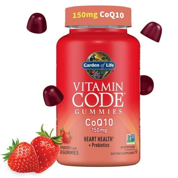 Garden of Life Vitamin Code Gummies CoQ10, Strawberry, 60 Gummies
