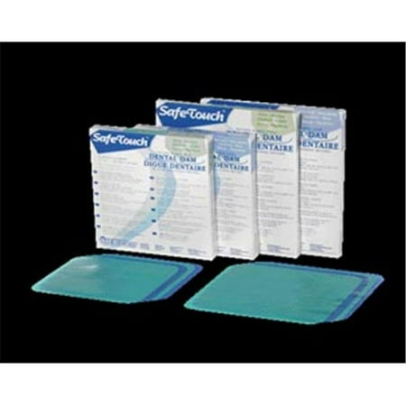 Medicom MDC 1255TB 5 x 5 in. Dental Dam, Unscented with Blue - 52 Box & 6 Per Case