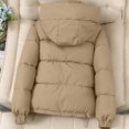 thumbnail image 4 of Stichou Womens Puffer Jacket Casual Zipper Padded Keep Warm Cold Protection Long Sleeve Parkas Winter Clothing for Women Khaki XL, 4 of 6