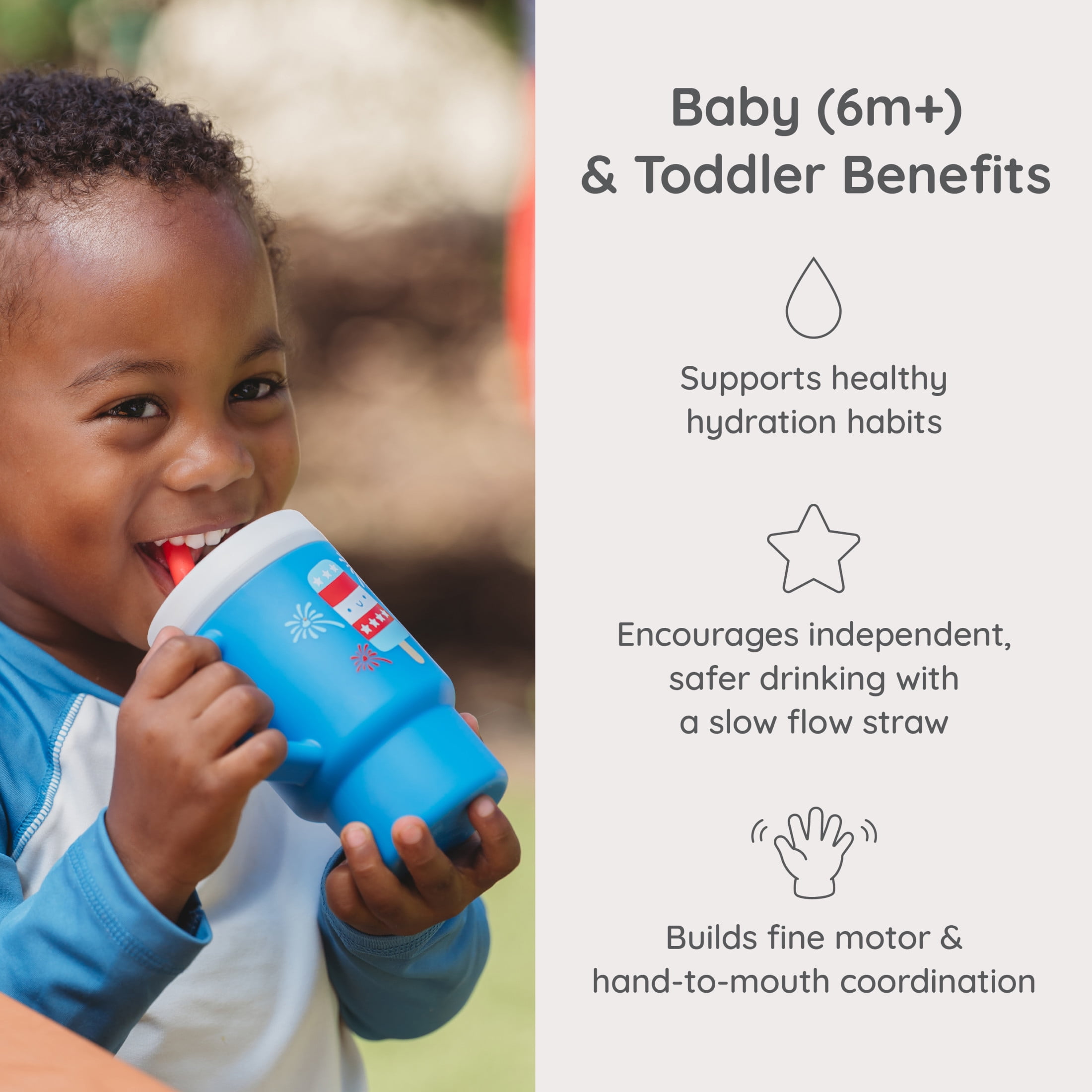My 1st Tumbler Toddler Training Cup with Straw, 9oz Sippy Cup with Easy-Grip Handles, Spill-Resistant, Limited Summer Edition Popsicle
