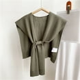 thumbnail image 2 of Lovskoo Sweater Shawl Wraps for Women Trendy Solid Color Knitted Shawl Outwear Spring and Fall Shirt Scarf Cape Shoulder Tops Trendy Wrap Khaki Free Size, 2 of 3