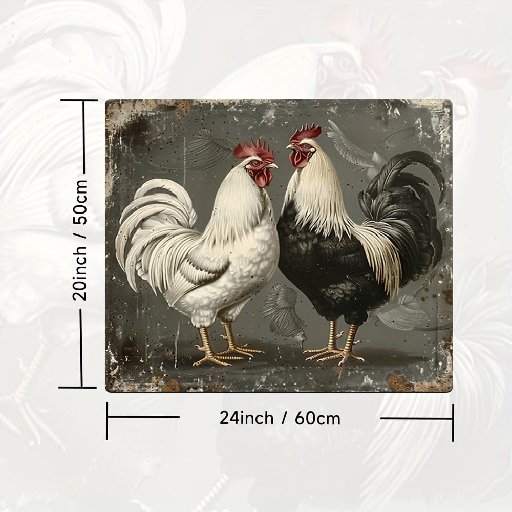 Dish Drying Pad, Rustic Farmhouse Style Rooster Pattern Washing Machine Dust Cover Pad, Washstand Drain Mat, Soft Faucet Absorbent Mat, Washstand Cup Mat, Kitchen Accessories, Bathroom Accessories
